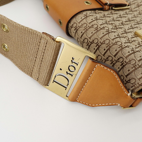 Dior Trotter Jacquard Shoulder Bag Canvas Leather by Christian - Picture 7 of 7